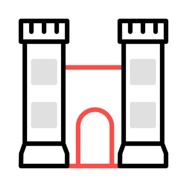 kale bastion kule vektör çizim 