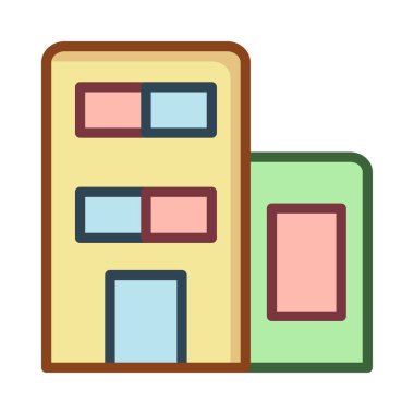 ofis ev vektör çizim Binası 