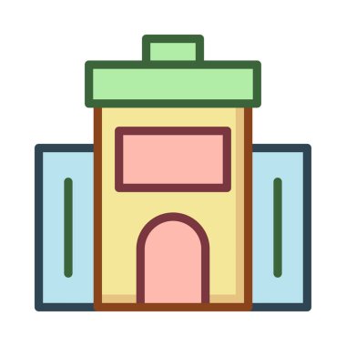 Otel, kutsal kişilerin resmi, vektör çizim Binası 