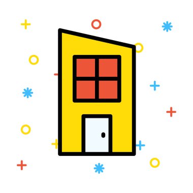 ofis pencere vektör çizim Binası 