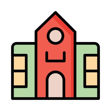 Otel, kutsal kişilerin resmi, vektör çizim Binası 