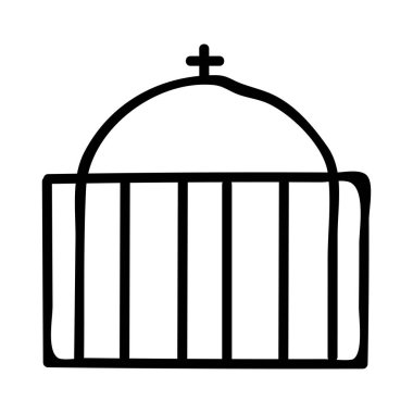 Kilise, bina simgesi. Vektör çizim 