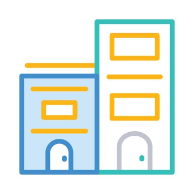 oluşturma vektör çizim apartman hostel