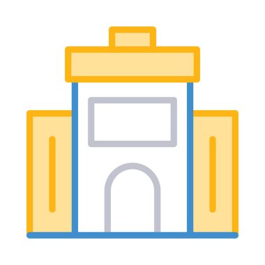 Otel, kutsal kişilerin resmi, vektör çizim Binası 