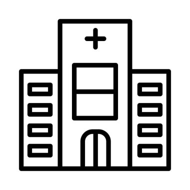 vektör çizim bina hastane Kliniği