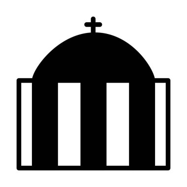 Kilise, bina simgesi. Vektör çizim 