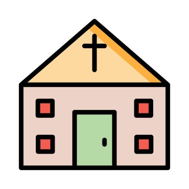 Kilise, bina simgesi. Vektör çizim 