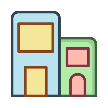 ofis ev vektör çizim Binası 