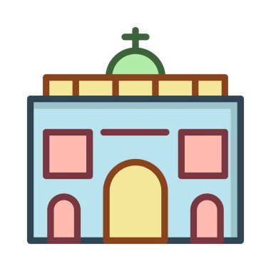Kilise, bina simgesi. Vektör çizim 