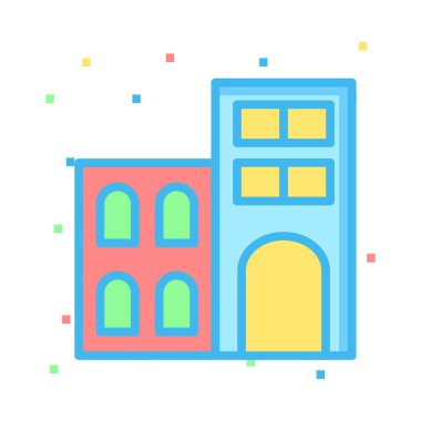 Otel, kutsal kişilerin resmi, vektör çizim Binası 