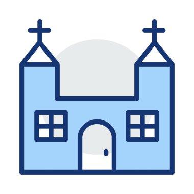 Kilise, bina simgesi. Vektör çizim 