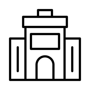 Otel, kutsal kişilerin resmi, vektör çizim Binası 