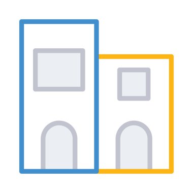 Bina cephe ev vektör çizim