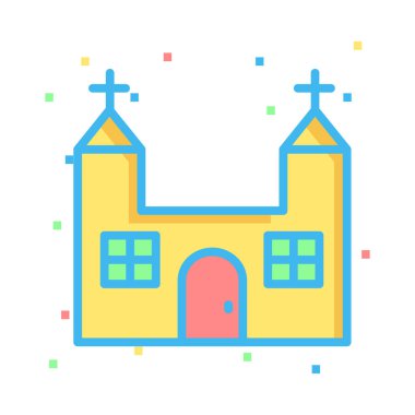 Kilise, bina simgesi. Vektör çizim 