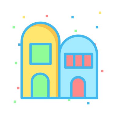 Otel, kutsal kişilerin resmi, vektör çizim Binası 