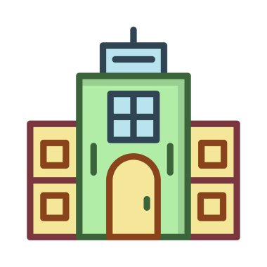 Otel, kutsal kişilerin resmi, vektör çizim Binası 