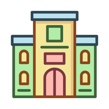 Otel, kutsal kişilerin resmi, vektör çizim Binası 