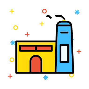 Factroy sanayi tesisi vektör çizim 