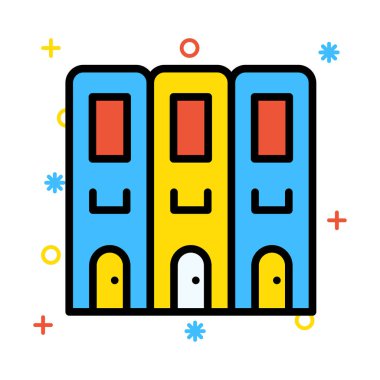 Otel, kutsal kişilerin resmi, vektör çizim Binası 