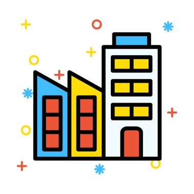 Daire ofis vektör çizim oluşturma 