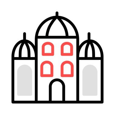 Otel, kutsal kişilerin resmi, vektör çizim Binası 