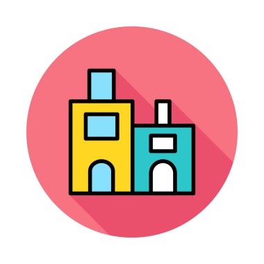 ev cephe motel vektör çizim 