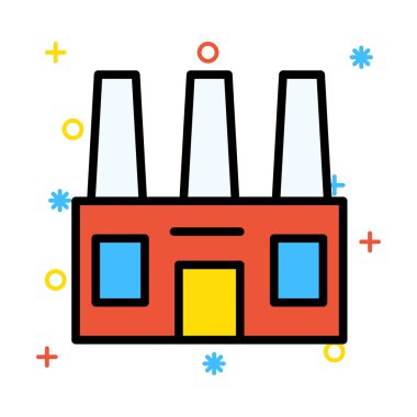 endüstriyel bina, kutsal kişilerin resmi, vektör çizim 