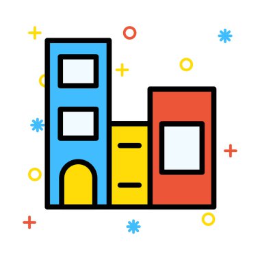 Ofis vektör çizim apartman binası 