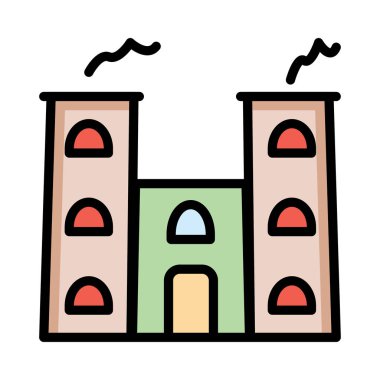 endüstriyel bina, kutsal kişilerin resmi, vektör çizim 