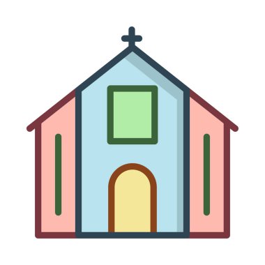 Kilise, bina simgesi. Vektör çizim 