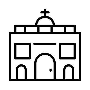 Kilise, bina simgesi. Vektör çizim 