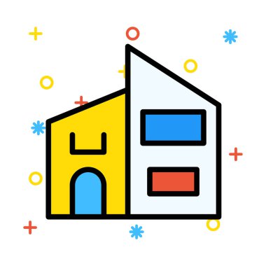 Ofis vektör çizim apartman binası 