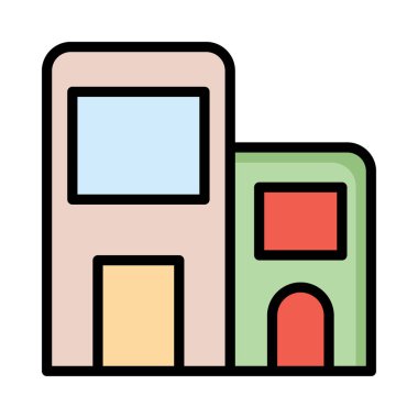 ofis ev vektör çizim Binası 