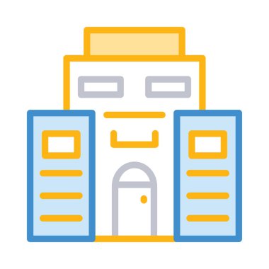 Otel, kutsal kişilerin resmi, vektör çizim Binası 