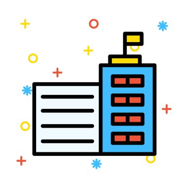 Office plaza vektör çizim oluşturma 