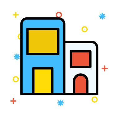 ofis ev vektör çizim Binası 