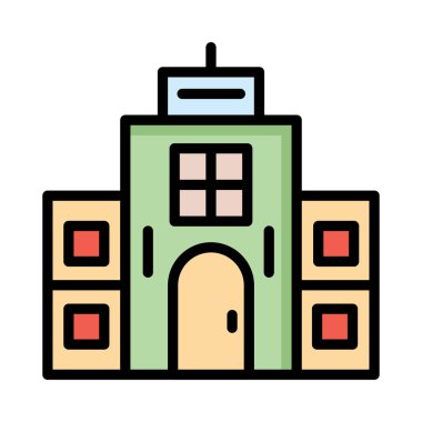 Otel, kutsal kişilerin resmi, vektör çizim Binası 