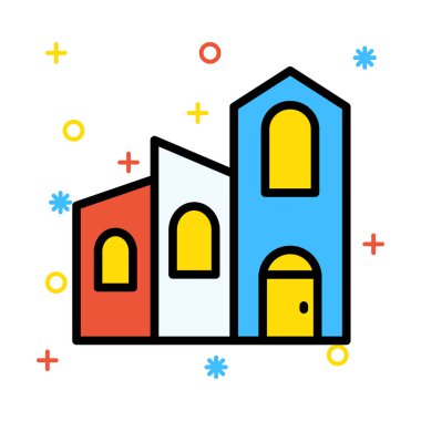 Kutsal kişilerin resmi, vektör çizim Bina mimari, 