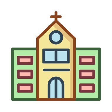 Kilise, bina simgesi. Vektör çizim 
