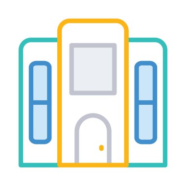 Otel, kutsal kişilerin resmi, vektör çizim Binası 