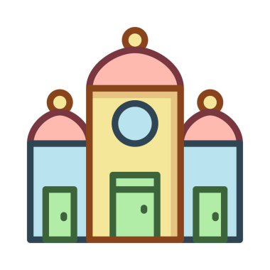 Cami bina dini vektör çizim 