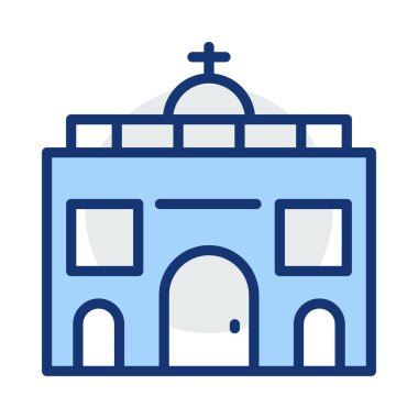 Kilise, bina simgesi. Vektör çizim 