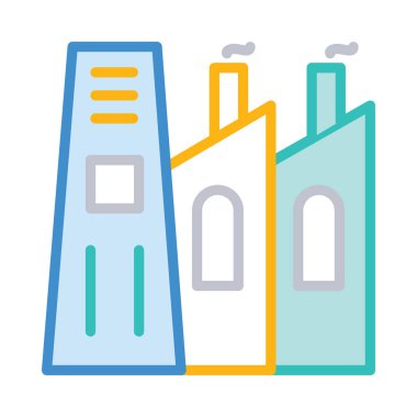 endüstriyel bina, kutsal kişilerin resmi, vektör çizim 