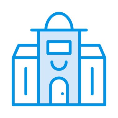 Otel, kutsal kişilerin resmi, vektör çizim Binası 