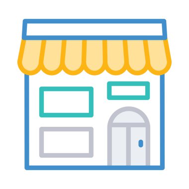 vektör çizim bina mağaza