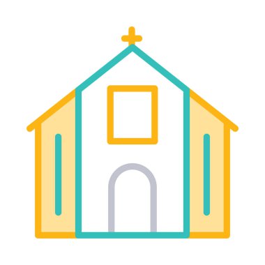 Kilise, bina simgesi. Vektör çizim 