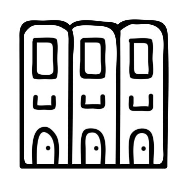 Otel, kutsal kişilerin resmi, vektör çizim Binası 