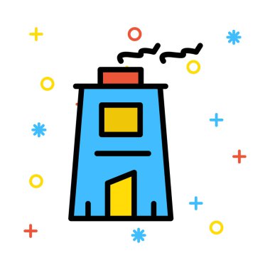 baca vektör çizim bina duman 