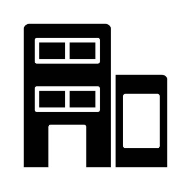 ofis ev vektör çizim Binası