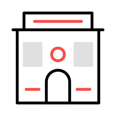 motel cephe vektör çizim oluşturma 